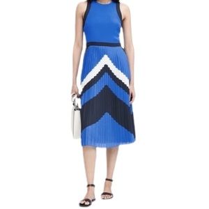 Banana Republic Women’s Colorblock Chevron Accordion Pleated Midi Dress